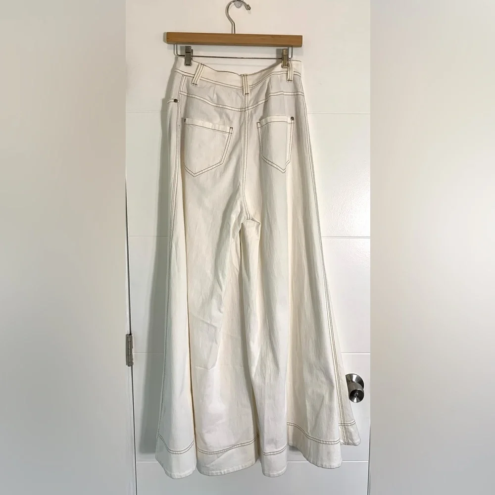 Brunello Cucinelli Womens Pants Wide Leg palazzo Jeans Culottes size 26 - Picture 13 of 14